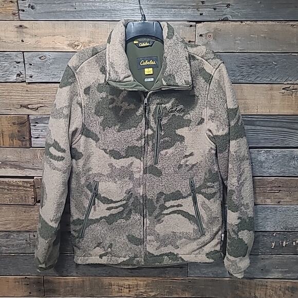 Cabelas Outfitter Series camo WOOLTIMATE Jacket Coat 4MOST Windshear Mens Small - Picture 1 of 16